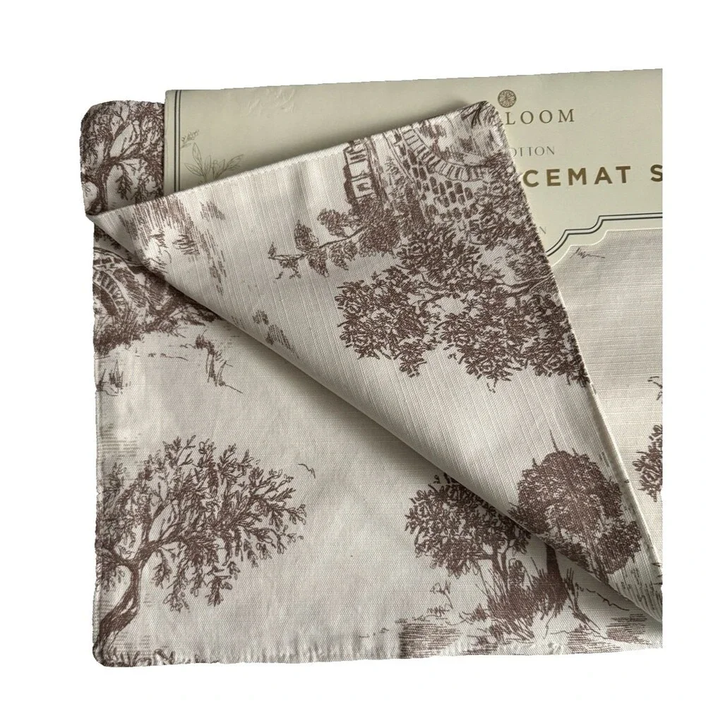 Everloom Placemats Toile Equestrian Horse Scenes Cotton 13x19